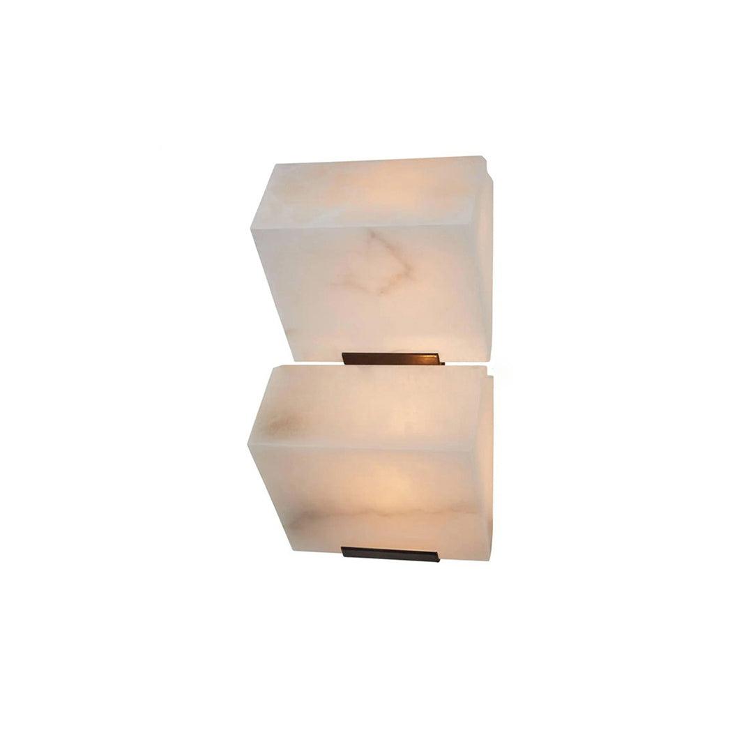 Wall Lamp Art Deco with Stacked Alabaster Cube Shades and Integrated LED