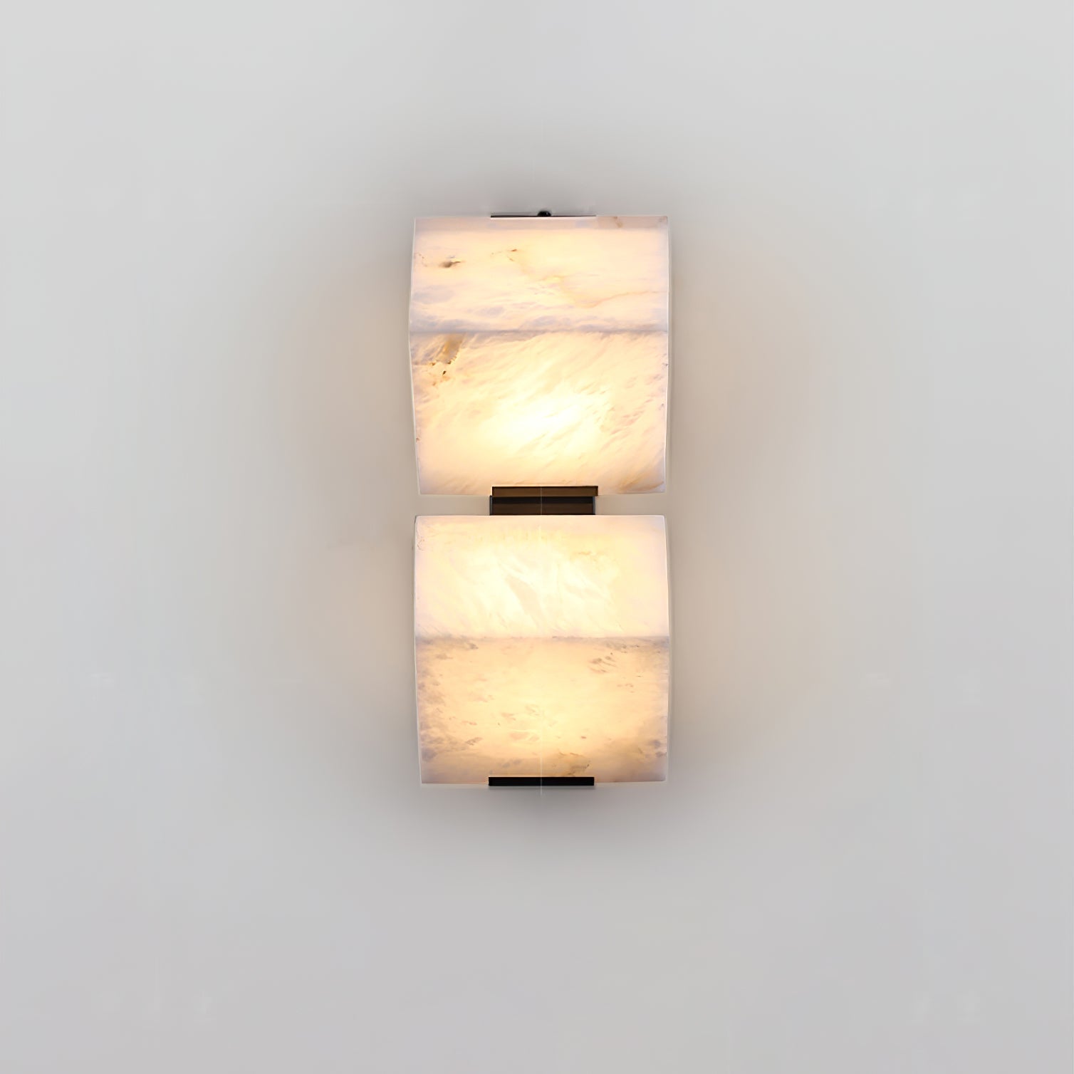 Wall Lamp Art Deco with Stacked Alabaster Cube Shades and Integrated LED