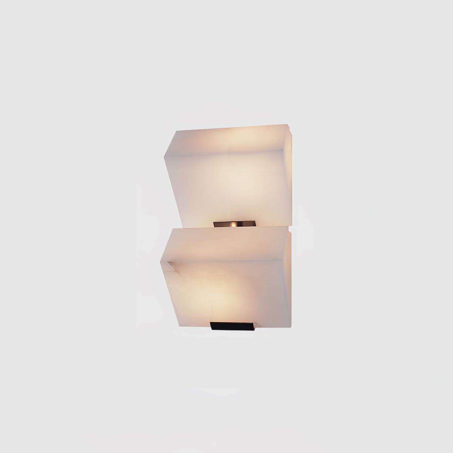 Wall Lamp Art Deco with Stacked Alabaster Cube Shades and Integrated LED