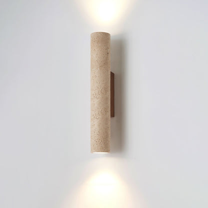 Wall Lamp Minimalist Cylindrical Travertine Stone Up Down Light