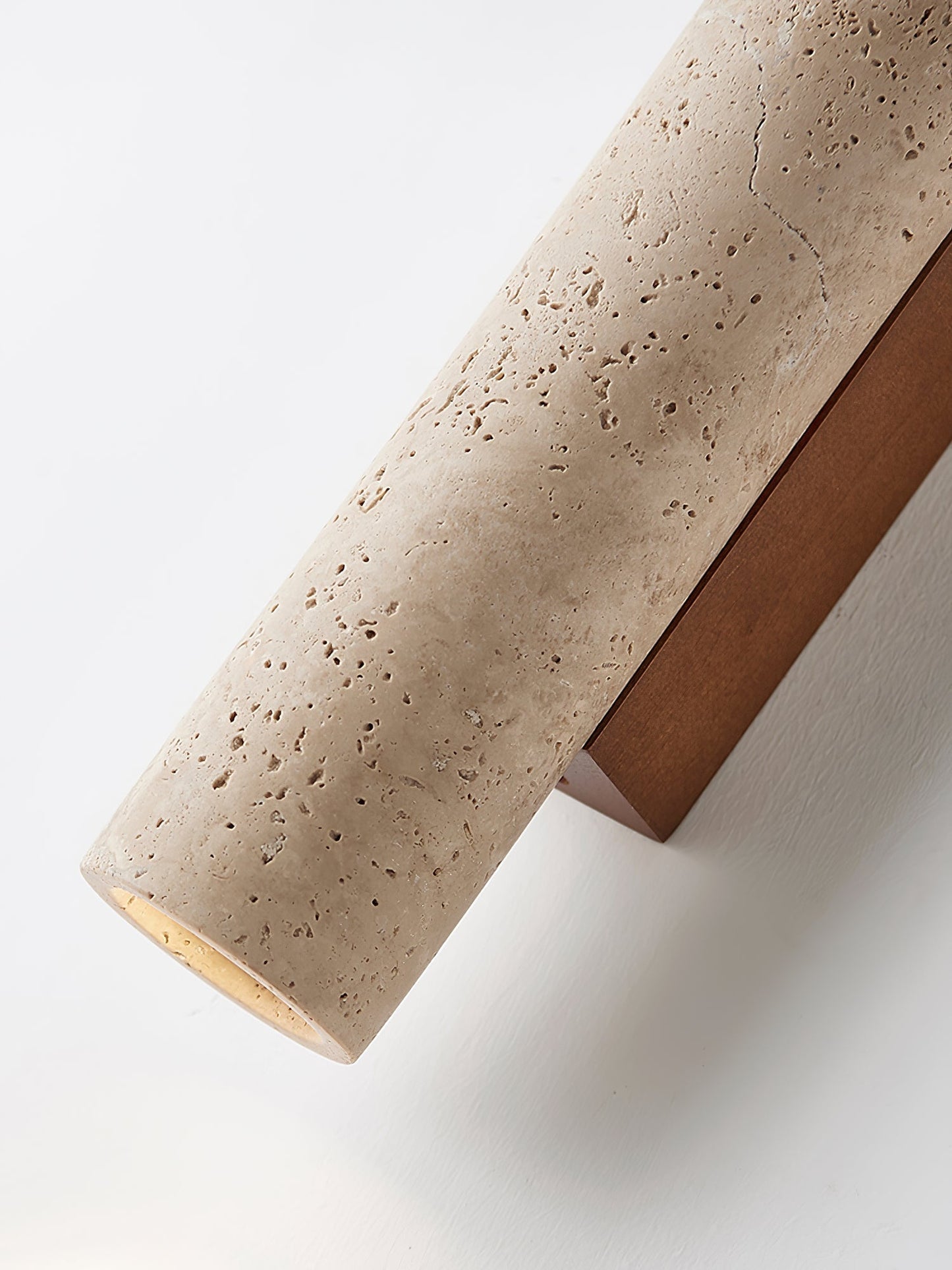 Wall Lamp Minimalist Cylindrical Travertine Stone Up Down Light