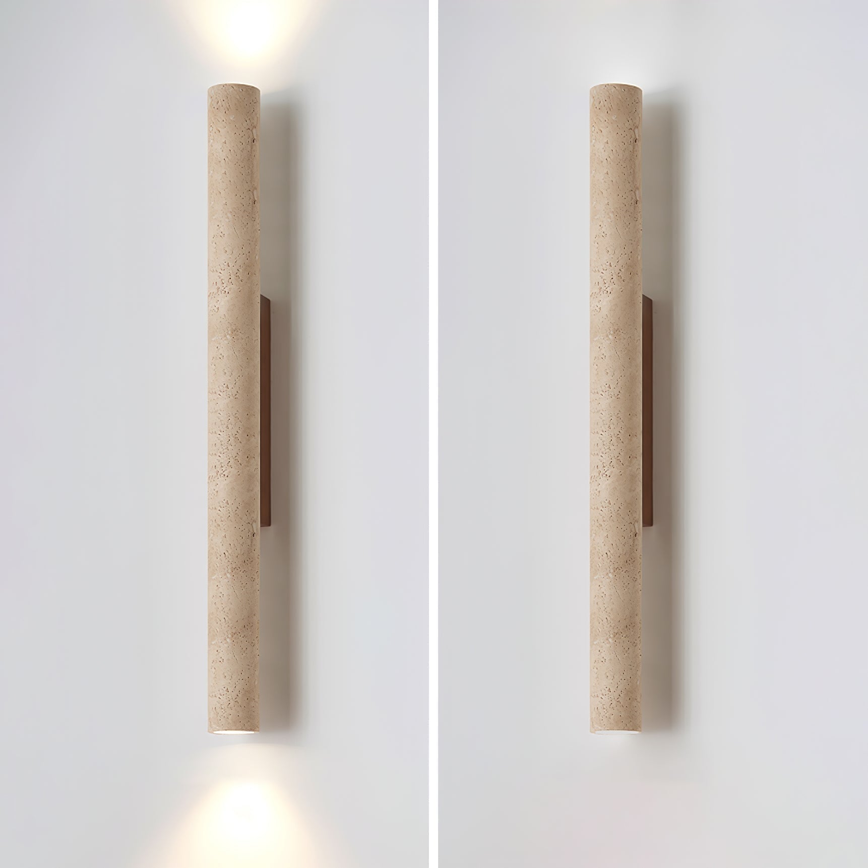 Wall Lamp Minimalist Cylindrical Travertine Stone Up Down Light