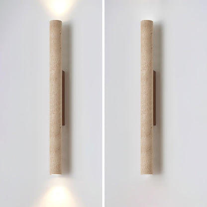 Wall Lamp Minimalist Cylindrical Travertine Stone Up Down Light