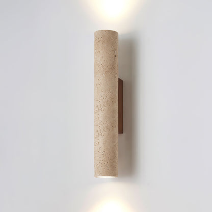 Wall Lamp Minimalist Cylindrical Travertine Stone Up Down Light