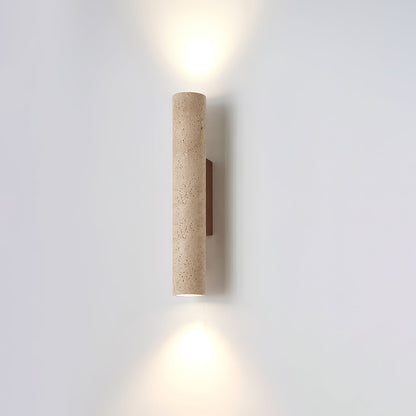 Wall Lamp Minimalist Cylindrical Travertine Stone Up Down Light