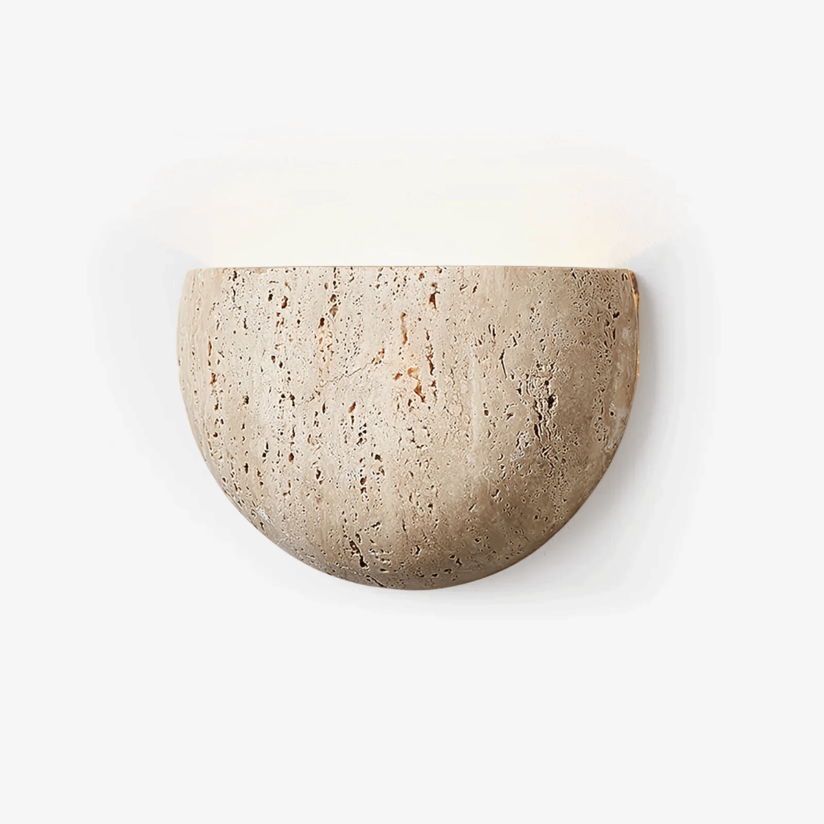 Wall Lamp Minimalist Travertine Stone Sconce with Upward Indirect Light