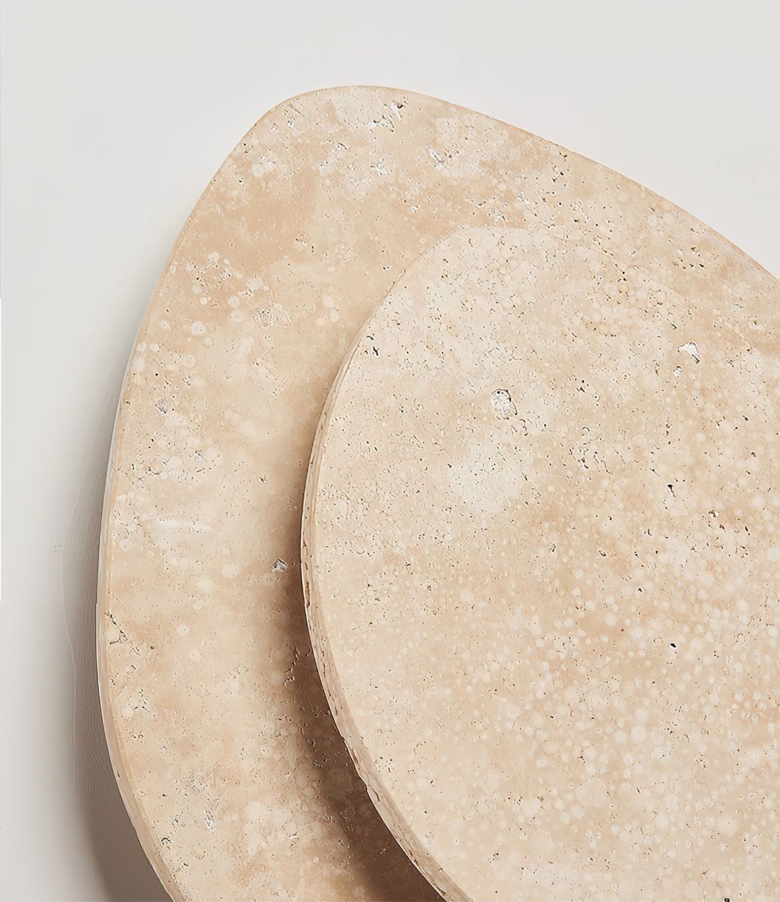 Wall Lamp Minimalist Travertine Stone with Integrated LED and Organic Shape