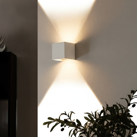 Wall Lamp Minimalist with Adjustable Up and Down Light Beam and Cube Shape