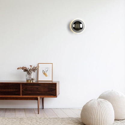 Wall Lamp Modern Minimalist with Solar Eclipse Effect and Integrated LED