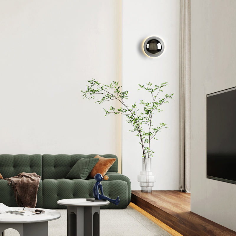 Wall Lamp Modern Minimalist with Solar Eclipse Effect and Integrated LED
