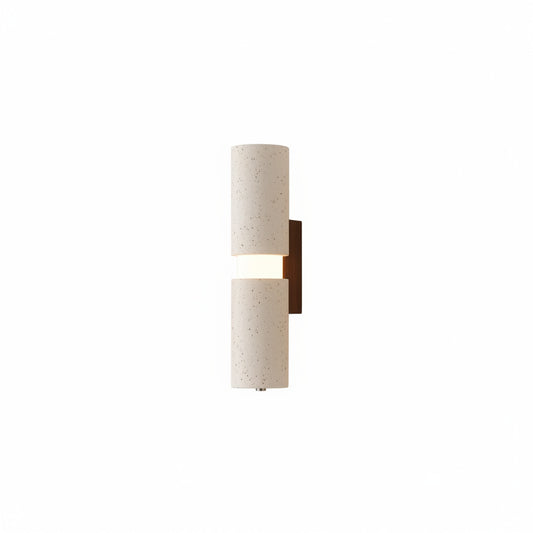 Wall Lamp Modern Minimalist with Up and Down Light and Stone Cylinder Shades