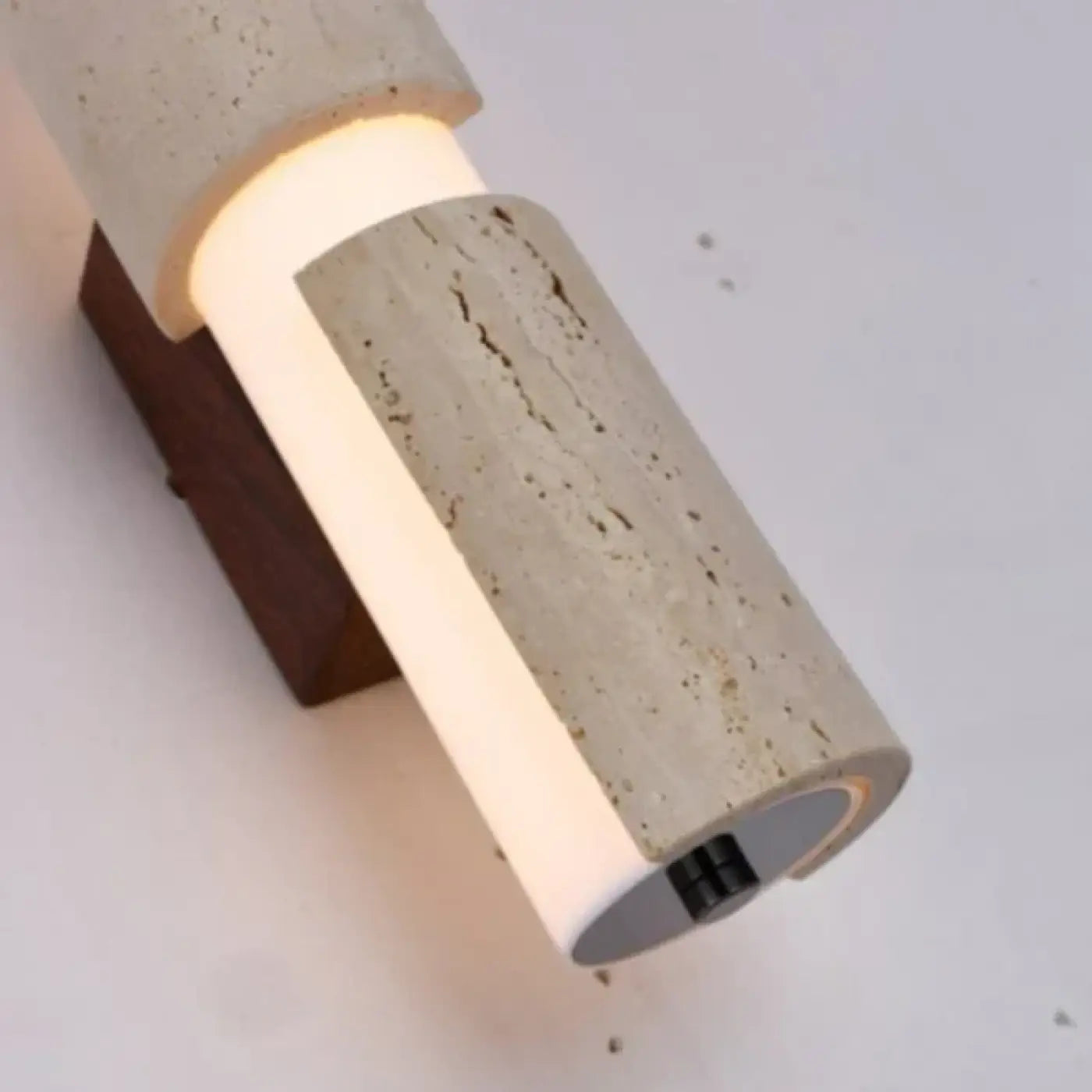 Wall Lamp Modern Minimalist with Up and Down Light and Stone Cylinder Shades
