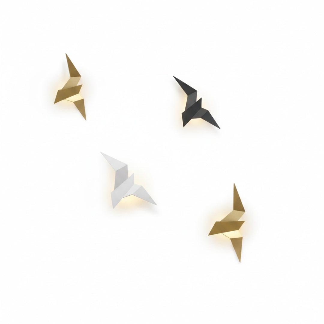 Wall Lamp Modern Origami Bird Shape with Integrated LED and Warm Glow