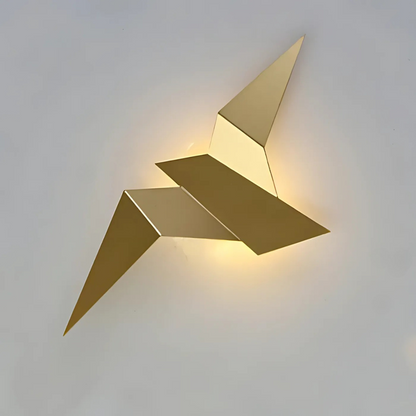 Wall Lamp Modern Origami Bird Shape with Integrated LED and Warm Glow