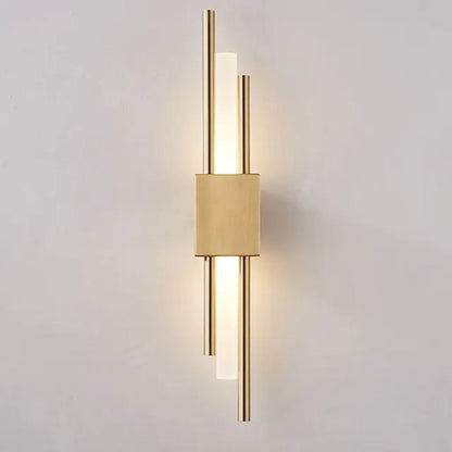Wall Lamp Modern with Marble Base and Dual Tube LED Design
