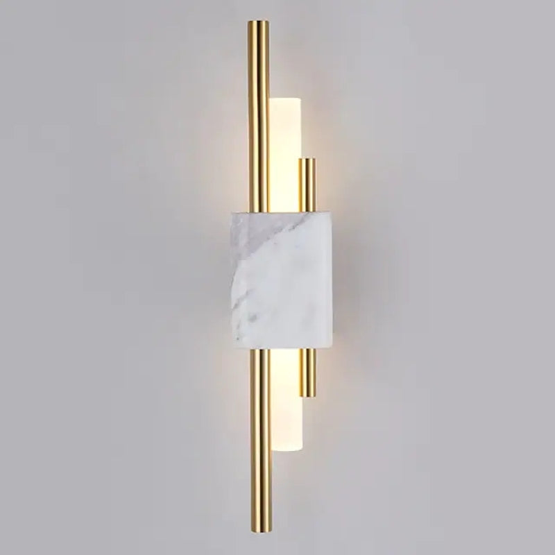 Wall Lamp Modern with Marble Base and Dual Tube LED Design