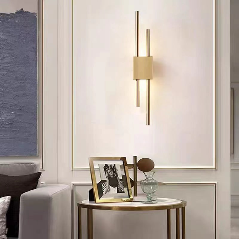 Wall Lamp Modern with Marble Base and Dual Tube LED Design