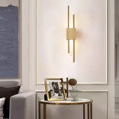 Wall Lamp Modern with Marble Base and Dual Tube LED Design