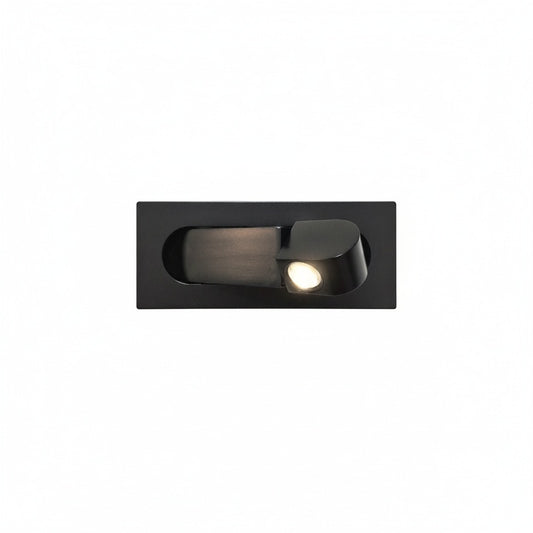 Wall Lamp Modern with Rotating LED Reading Light and Rectangular Backplate