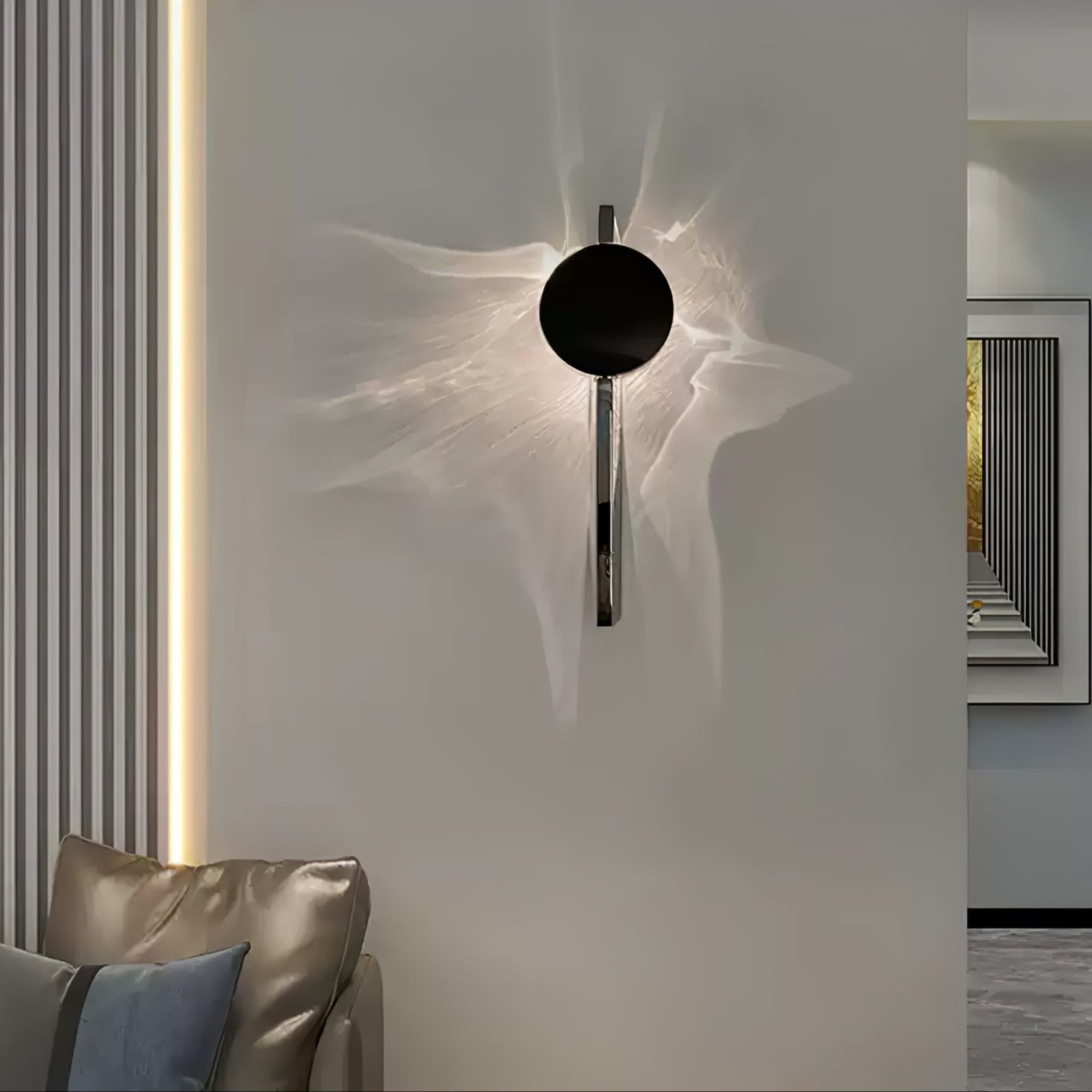 Wall Lamp Modern with Round Shade and Dramatic Light Shadow Effect