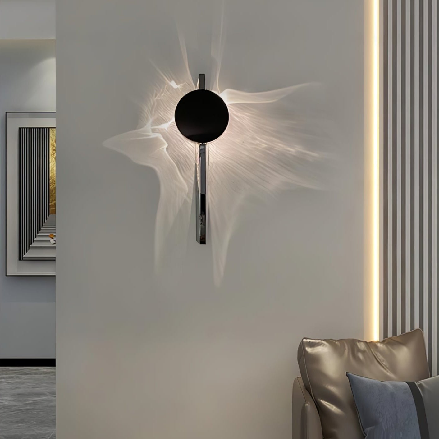 Wall Lamp Modern with Round Shade and Dramatic Light Shadow Effect