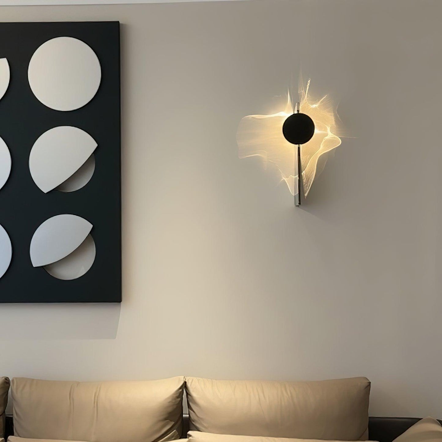 Wall Lamp Modern with Round Shade and Dramatic Light Shadow Effect