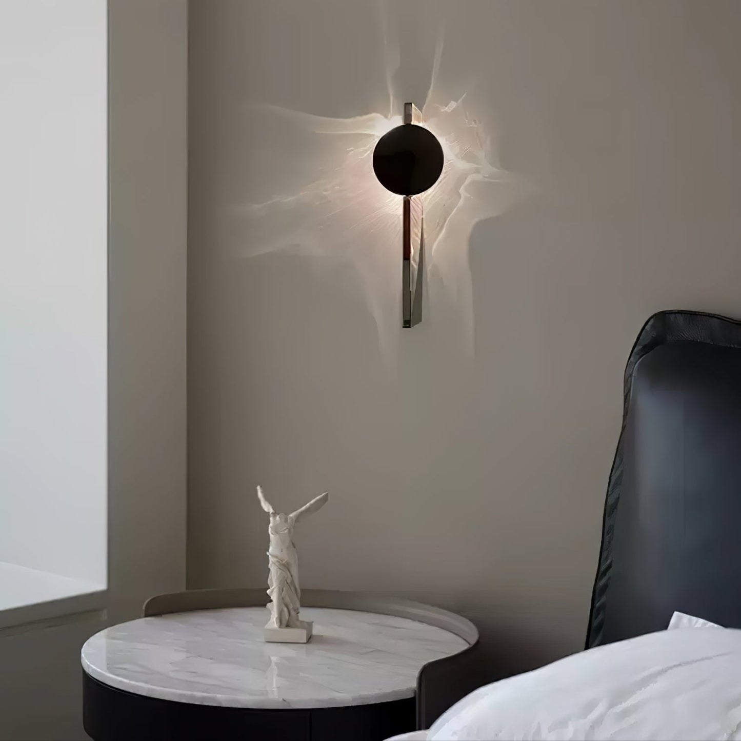 Wall Lamp Modern with Round Shade and Dramatic Light Shadow Effect
