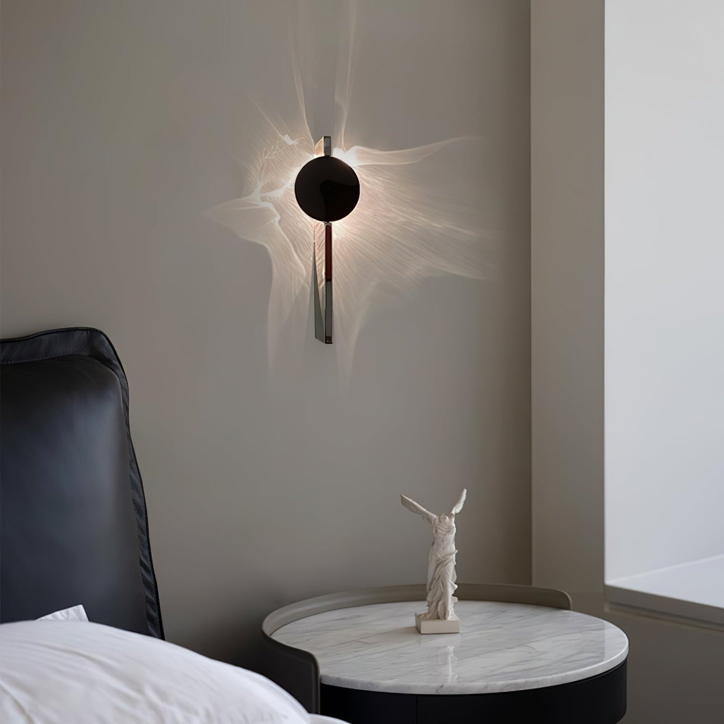 Wall Lamp Modern with Round Shade and Dramatic Light Shadow Effect