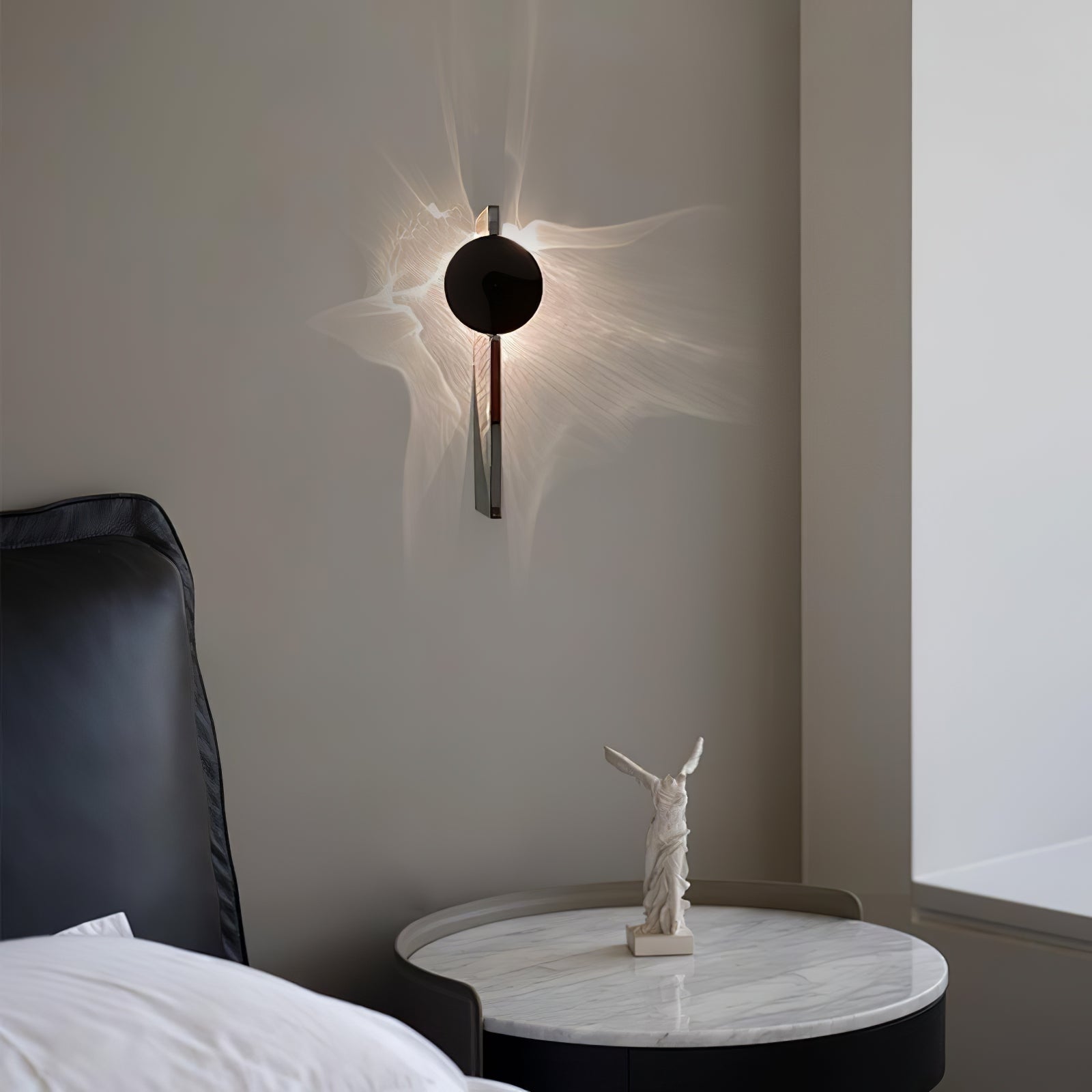 Wall Lamp Modern with Round Shade and Dramatic Light Shadow Effect