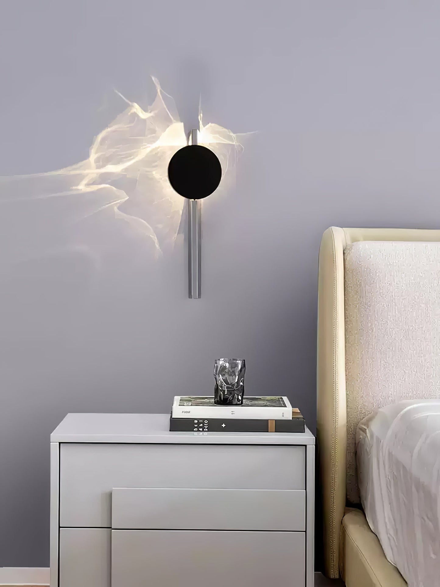 Wall Lamp Modern with Round Shade and Dramatic Light Shadow Effect
