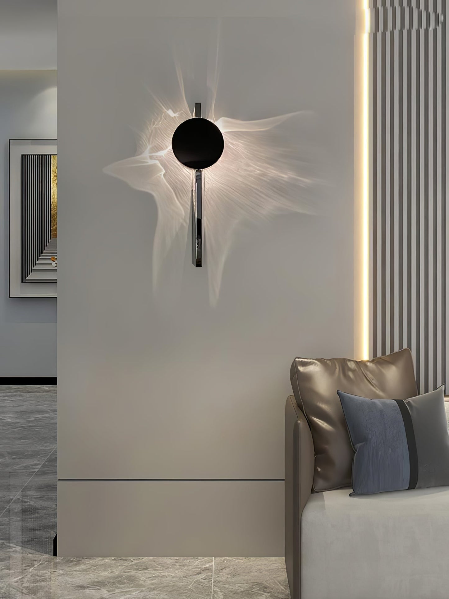 Wall Lamp Modern with Round Shade and Dramatic Light Shadow Effect