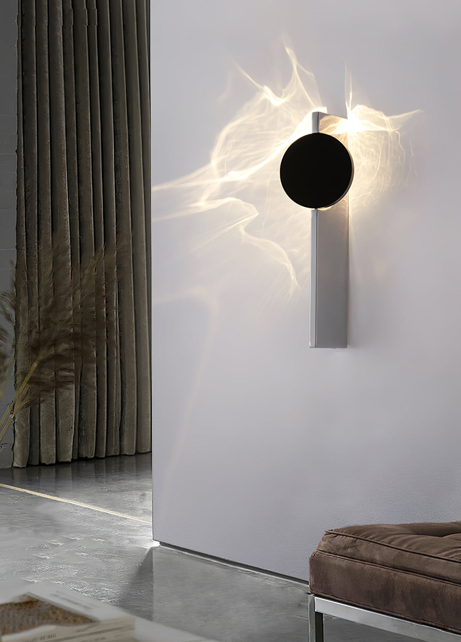 Wall Lamp Modern with Round Shade and Dramatic Light Shadow Effect