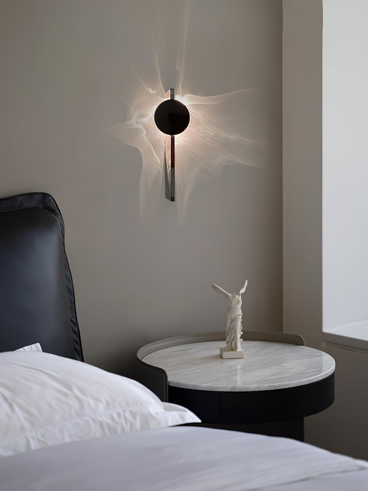 Wall Lamp Modern with Round Shade and Dramatic Light Shadow Effect
