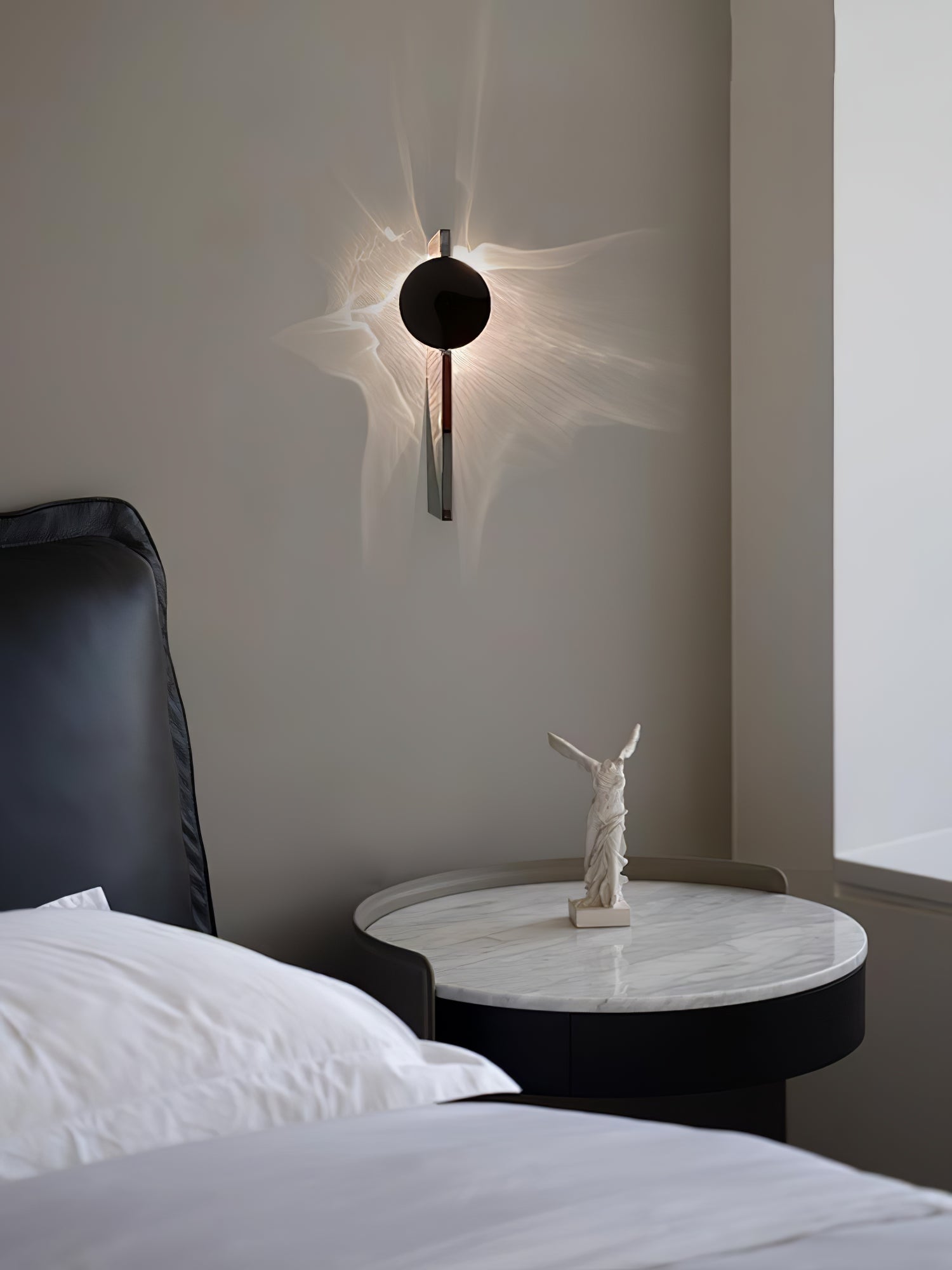 Wall Lamp Modern with Round Shade and Dramatic Light Shadow Effect