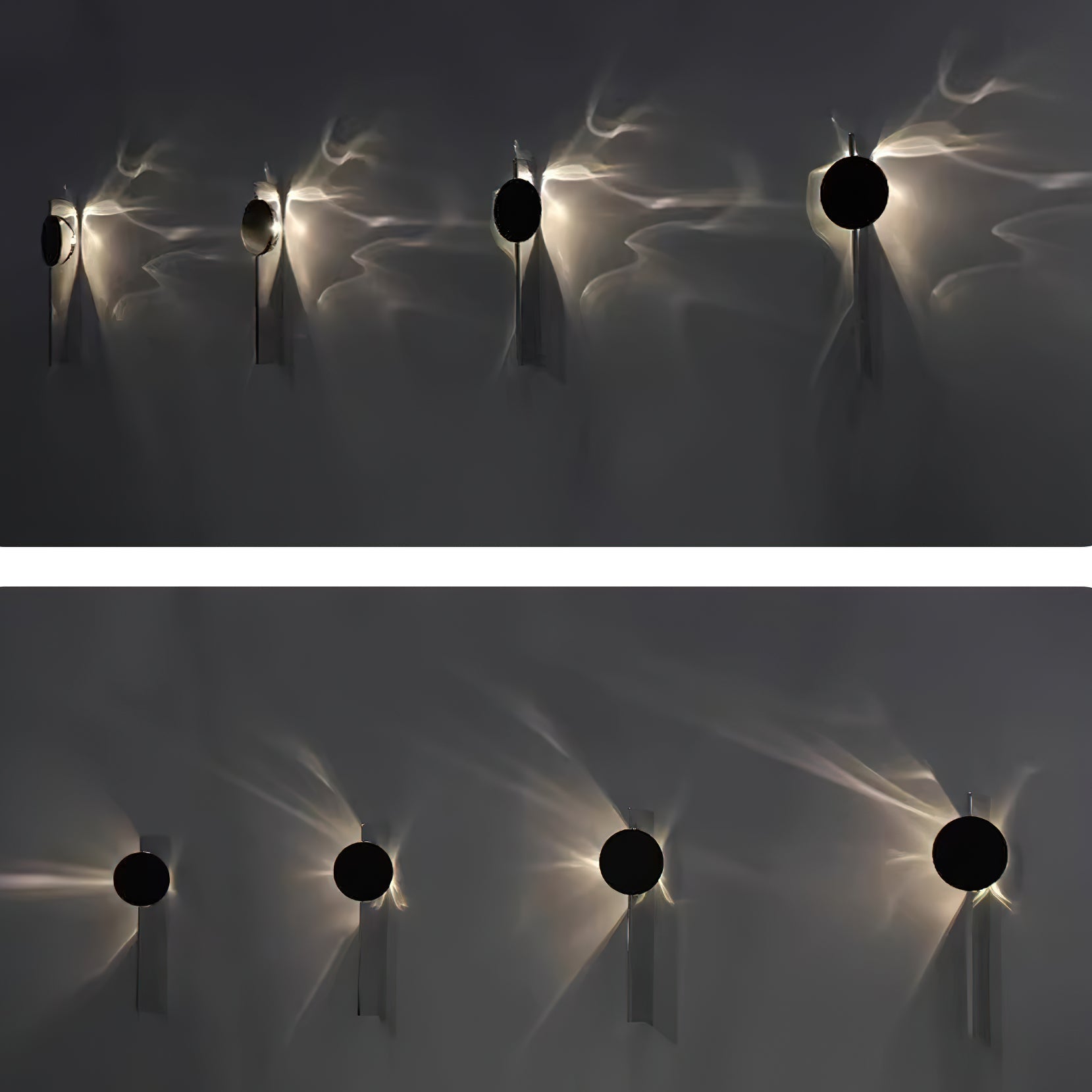 Wall Lamp Modern with Round Shade and Dramatic Light Shadow Effect