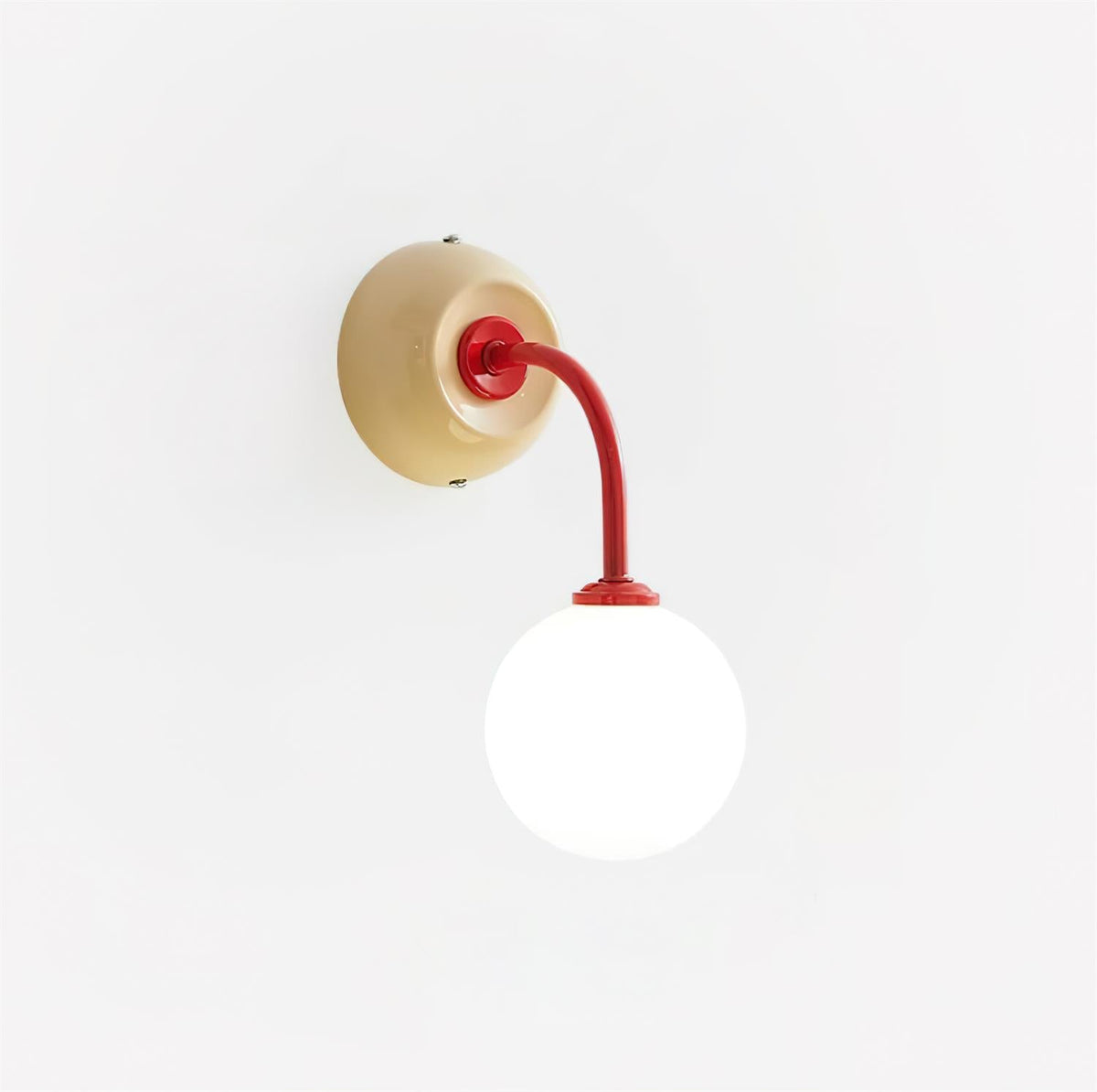 Wall Lamp Retro with Globe Shade and Curved Arm