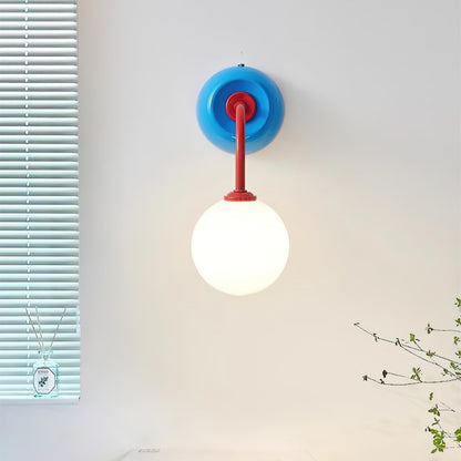Wall Lamp Retro with Globe Shade and Curved Arm