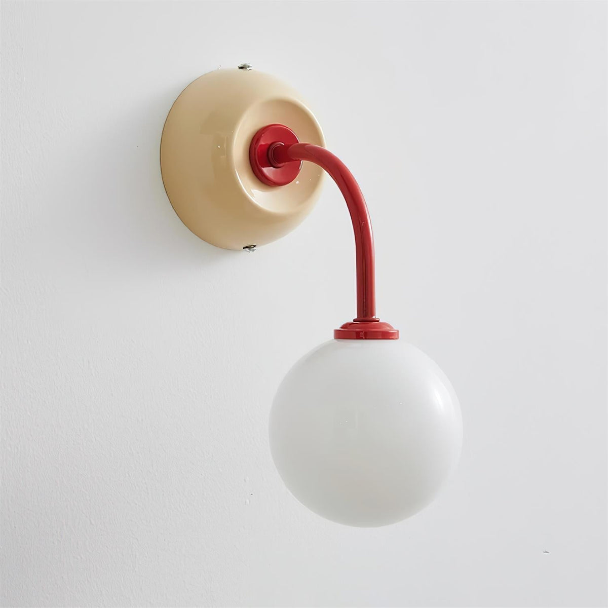 Wall Lamp Retro with Globe Shade and Curved Arm