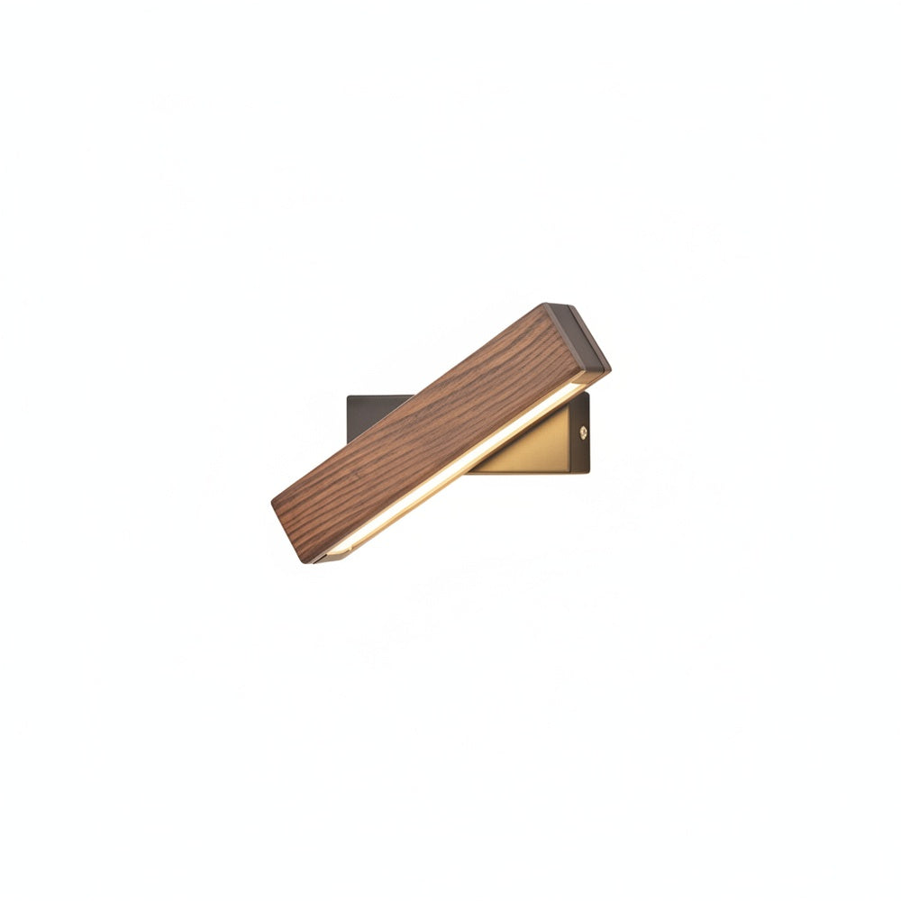 Wall Lamp Scandinavian LED with Rotating Wood Arm and Touch Switch
