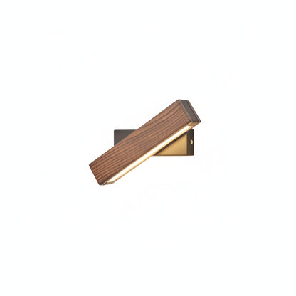 Wall Lamp Scandinavian LED with Rotating Wood Arm and Touch Switch