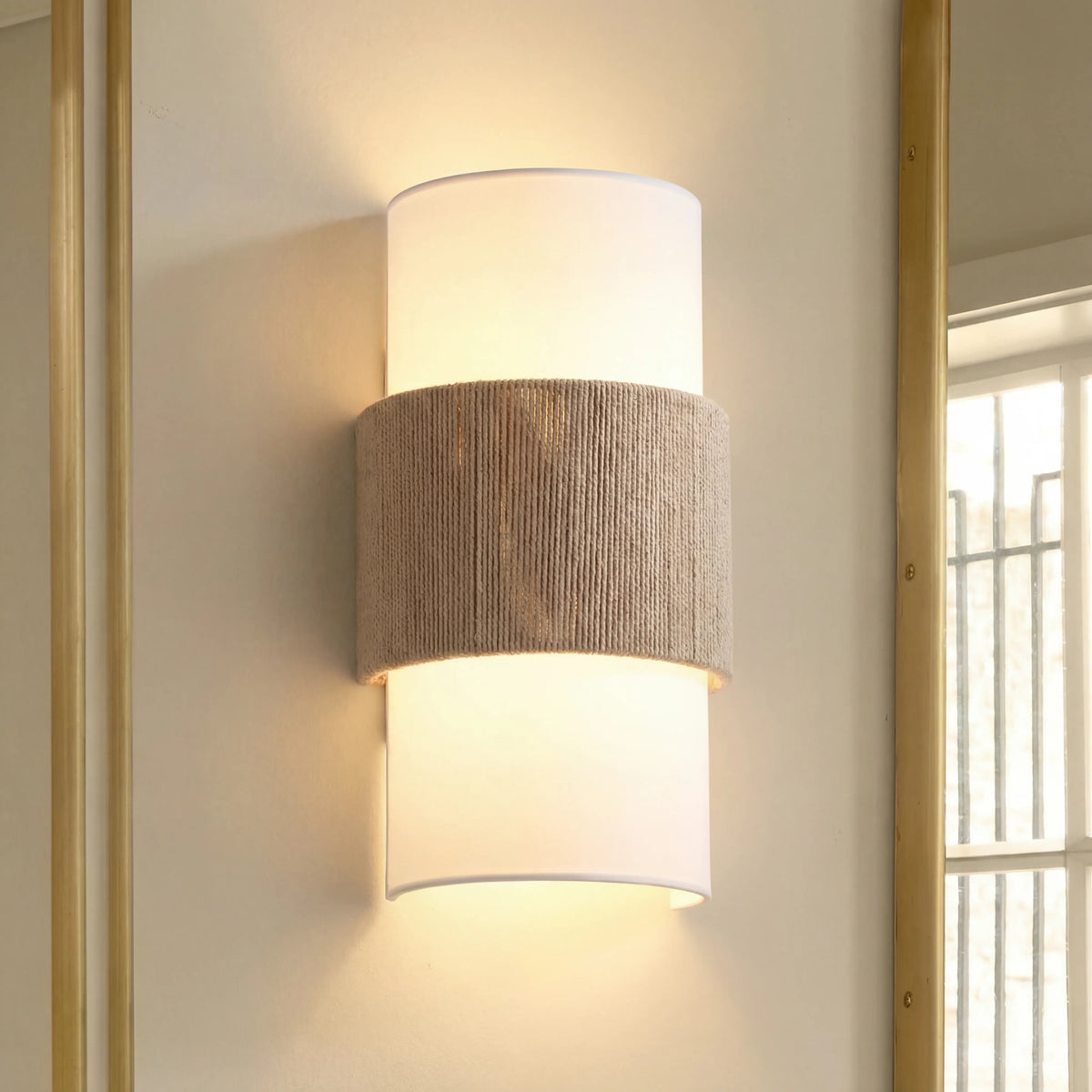 Wall Lamp Scandinavian Minimalist with Rope Band and Cylindrical Shade