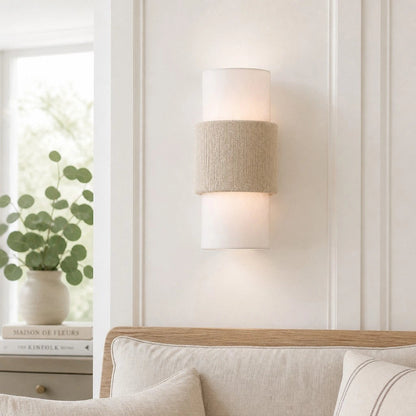 Wall Lamp Scandinavian Minimalist with Rope Band and Cylindrical Shade