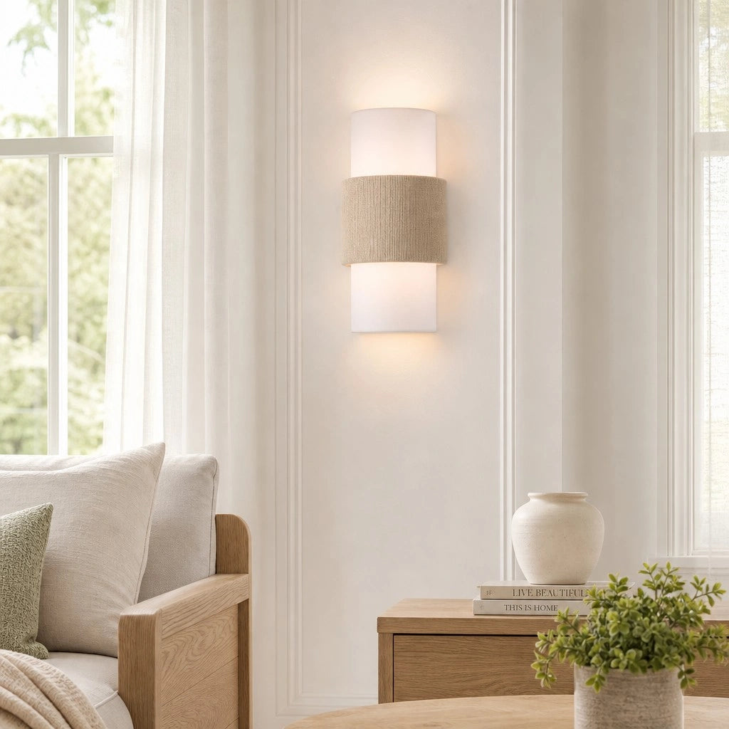 Wall Lamp Scandinavian Minimalist with Rope Band and Cylindrical Shade