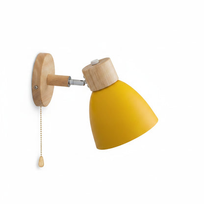 Wall Lamp Scandinavian with Adjustable Shade and Pull Chain Switch