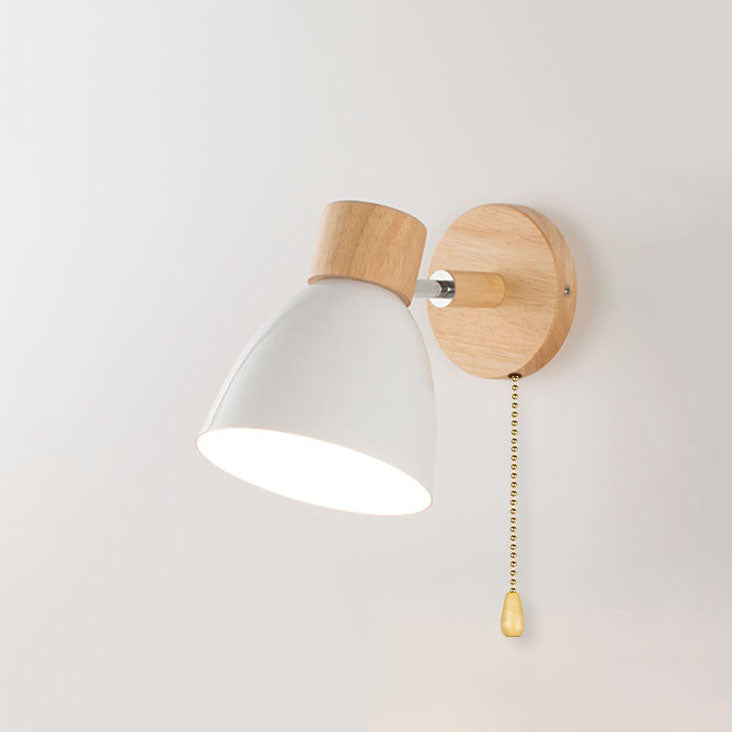 Wall Lamp Scandinavian with Adjustable Shade and Pull Chain Switch