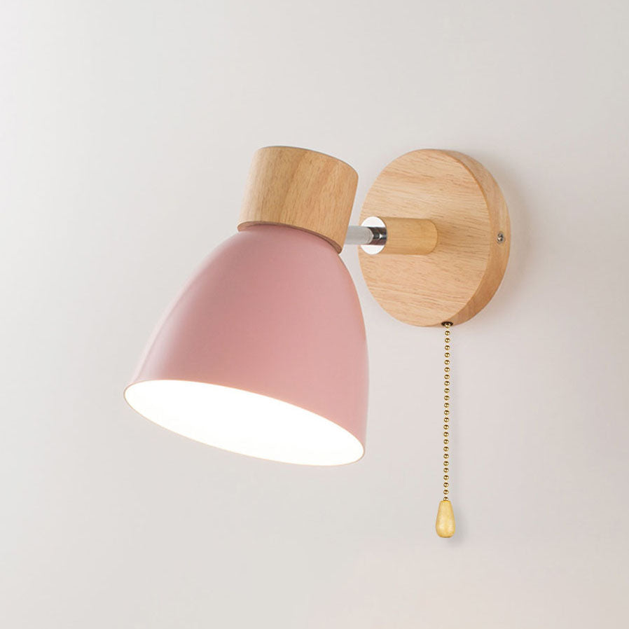 Wall Lamp Scandinavian with Adjustable Shade and Pull Chain Switch