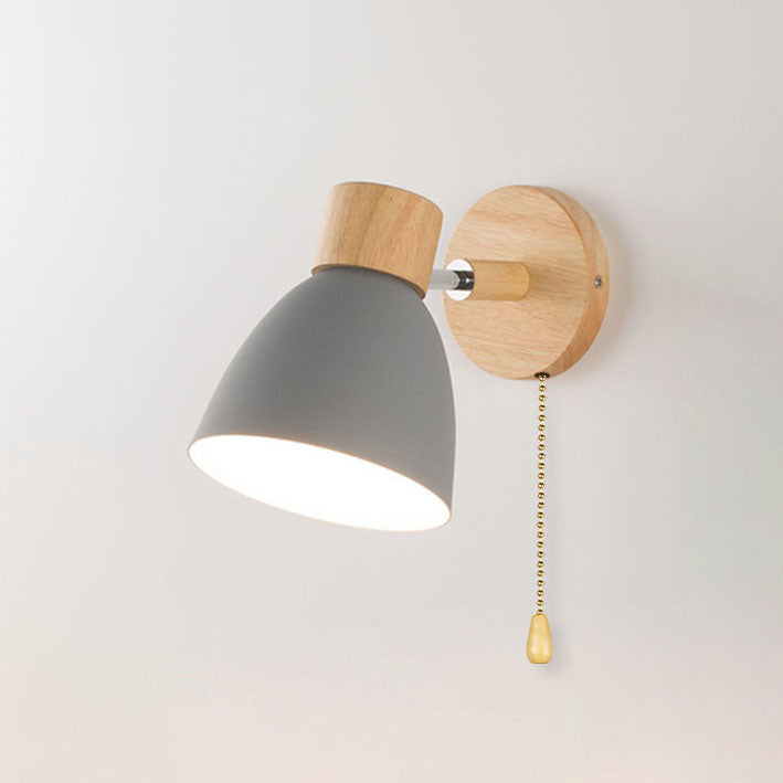 Wall Lamp Scandinavian with Adjustable Shade and Pull Chain Switch