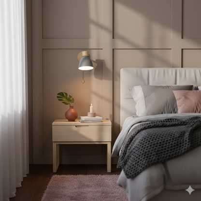 Wall Lamp Scandinavian with Adjustable Shade and Pull Chain Switch