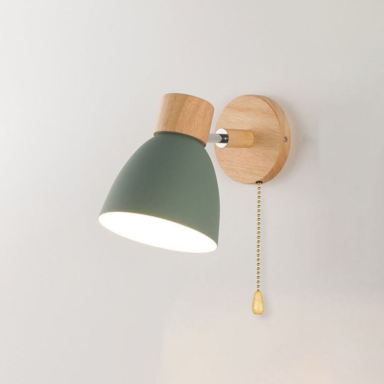 Wall Lamp Scandinavian with Adjustable Shade and Pull Chain Switch