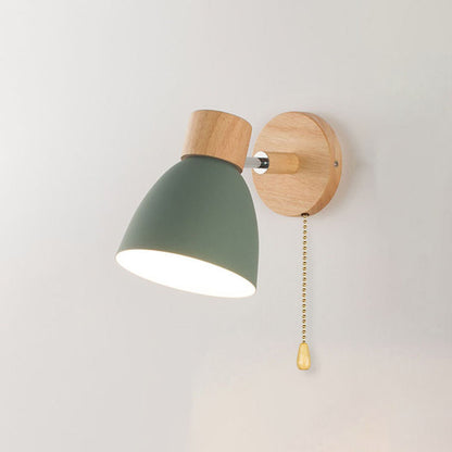Wall Lamp Scandinavian with Adjustable Shade and Pull Chain Switch